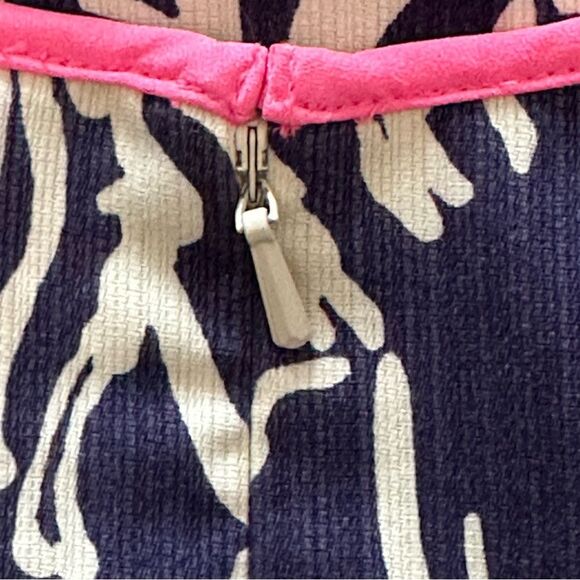 Lilly Pulitzer Strappy Shift Bright Navy Entourage Zebra Print Shift Dress Sz 6 - Picture 12 of 13